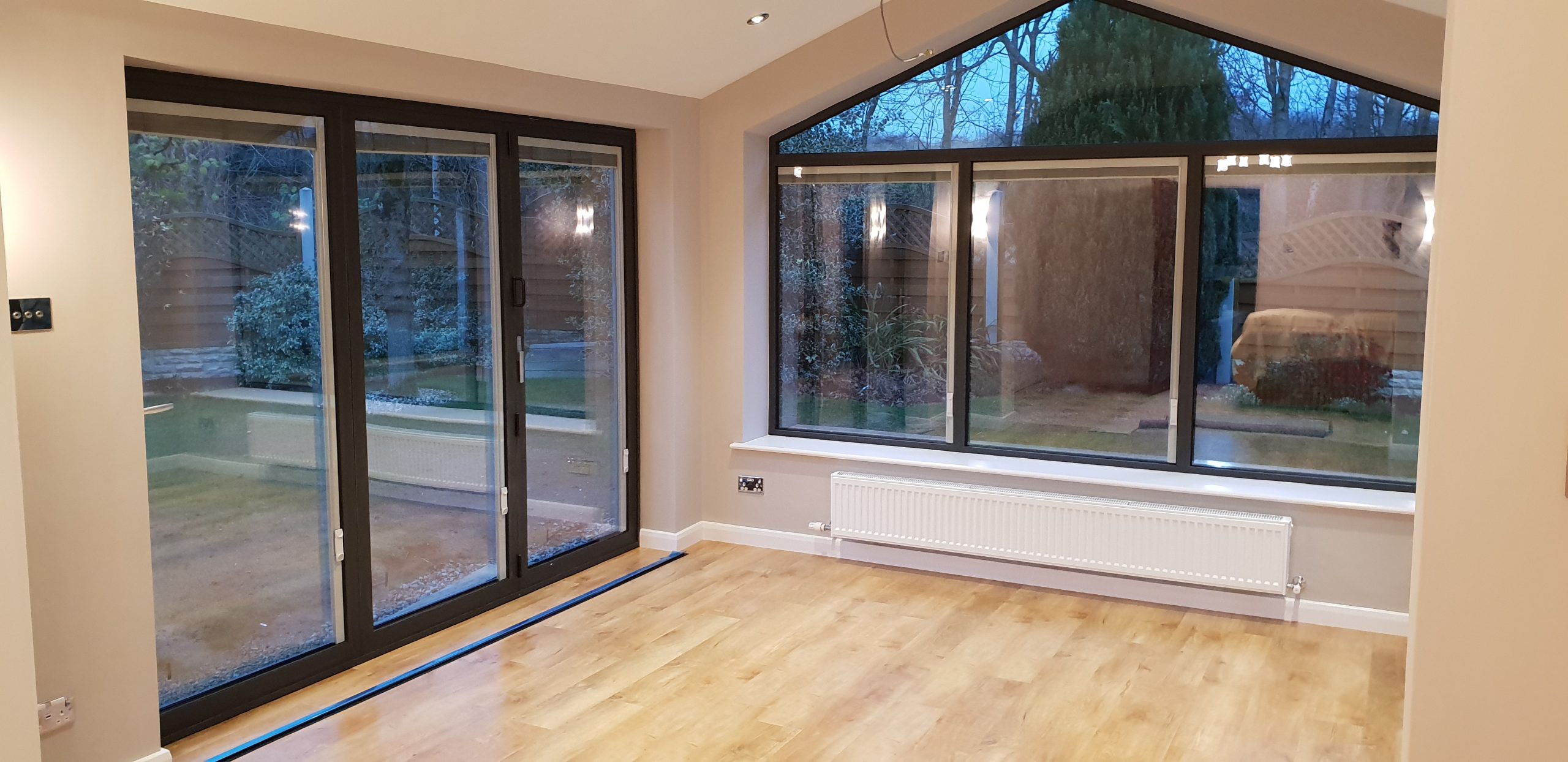 black bifold doors interior