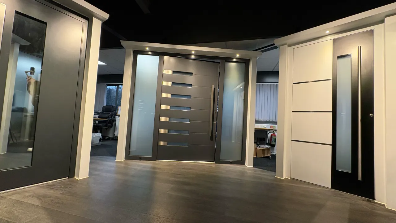 doors on display at clearview showroom