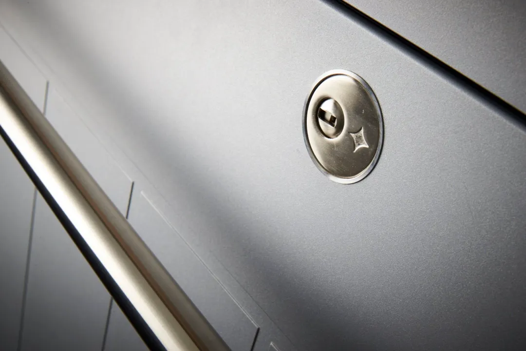 close up of lock on smart designer door