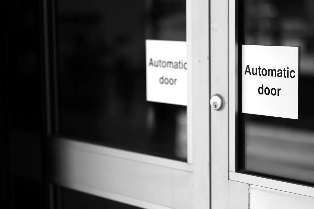 closeup of auto doors