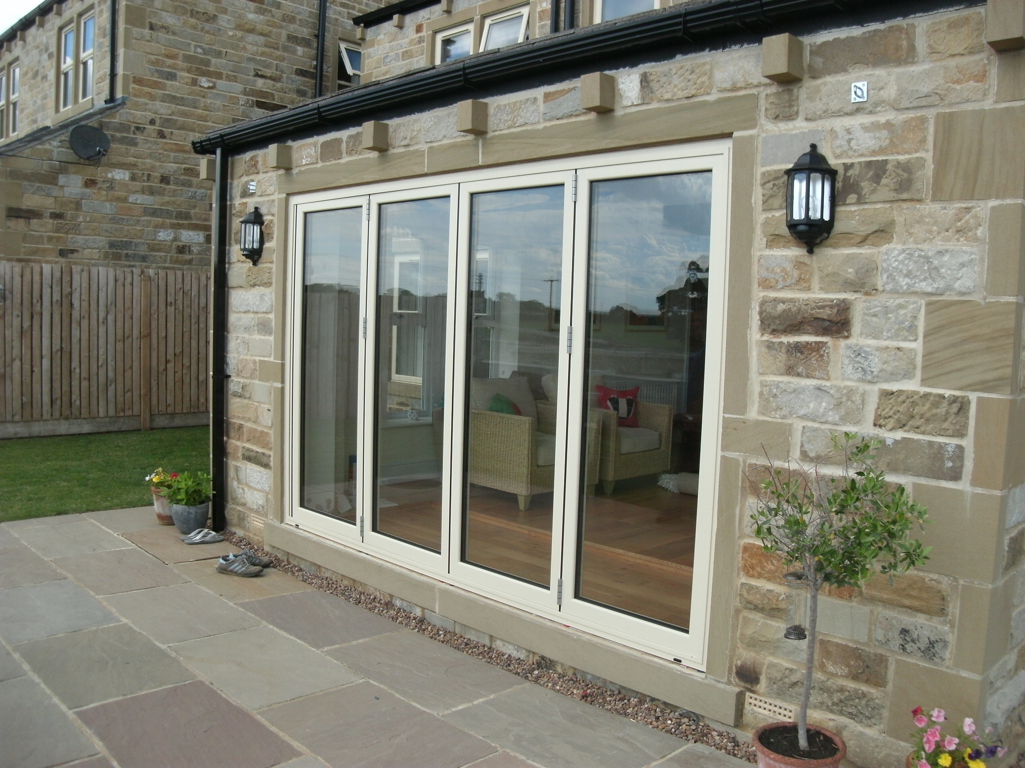 cream bifold doors