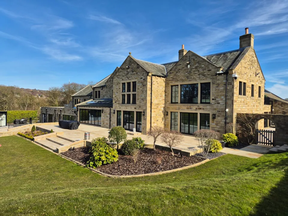 house with aluminium framed doors and windows