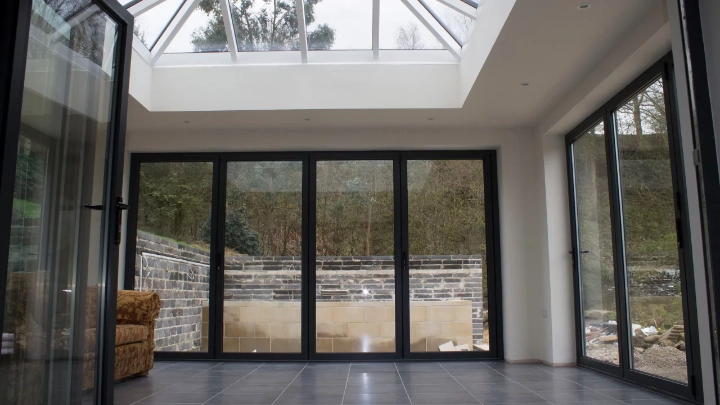 bifold door along with the sky light